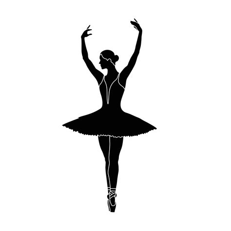 Ballerina silhouette flat vector on white background. Collection of ...