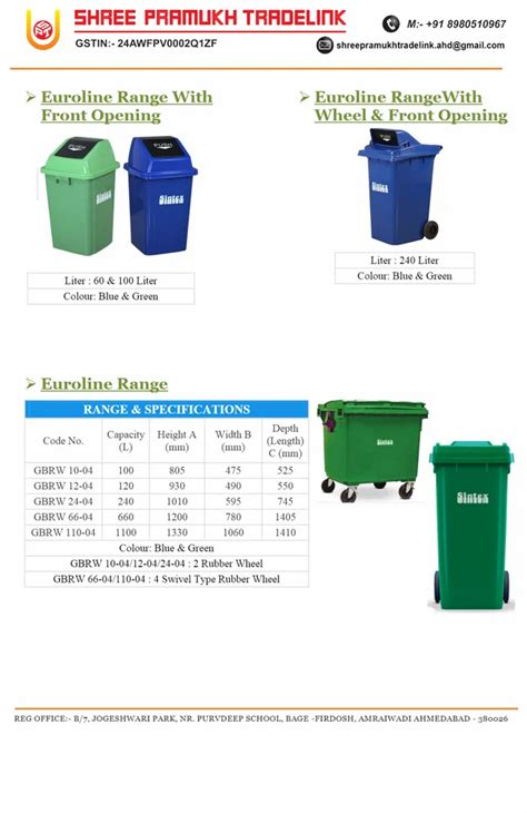 Sintex Wheeled Waste Bin At Best Price In Ahmedabad By Shree Pramukh