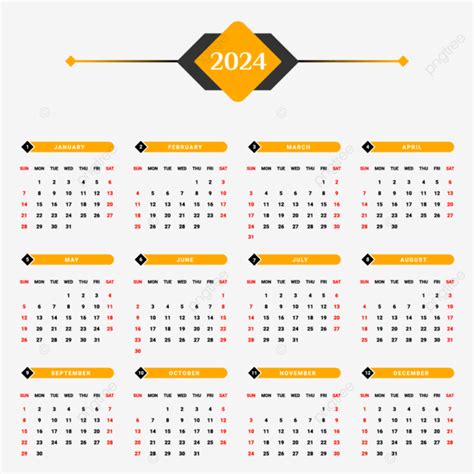 Calendrier Annuel Avec Un Design G Om Trique Unique Noir Et Jaune