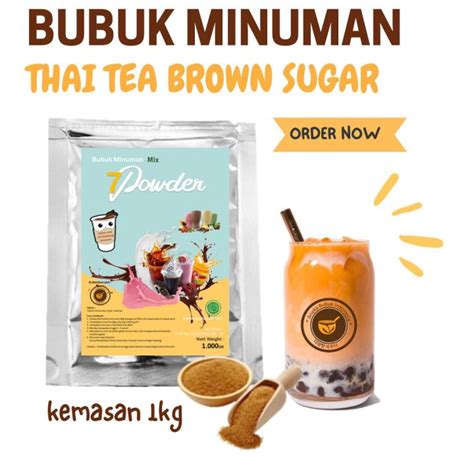 Bubuk Minuman Thai Tea Brown Sugar Mix 1kg Serbuk Minuman Rasa Thai