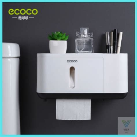 Ecoco Nail Free Waterproof Bathroom Roll Paper Box Toilet Paper Box