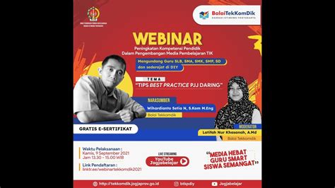 Webinar Tekkomdik SERI 6 Tips Best Practice PJJ Daring Balai