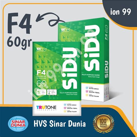 Jual Kertas Hvs 60gr Sinar Dunia Sidu Folio Shopee Indonesia