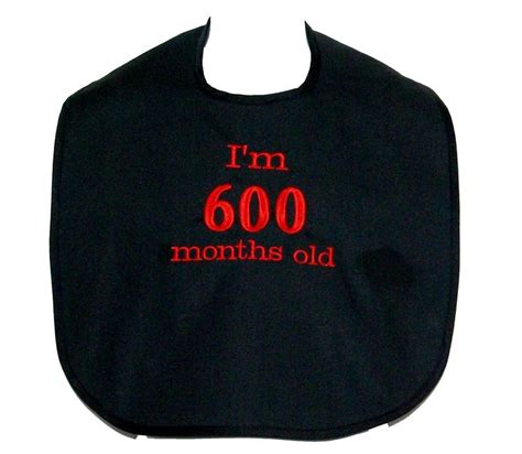 600 Months Old Adult Bib 50th Birthday T 60th 70th Custom Gag