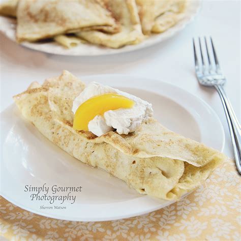 Simply Gourmet Crepes With Peaches And Whipped Cream