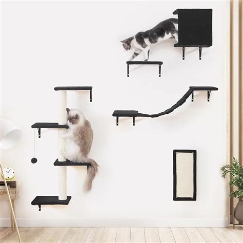 Amazon Modern Wall Mounted Cat Furniture 5pcs Cat Wall Shelves