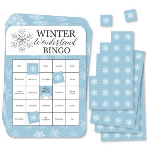 Big Dot Of Happiness Winter Wonderland Bingo Cards And Markers Party