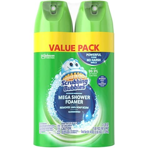 Scrubbing Bubbles Mega Shower Foamer Aerosol, Tough Foaming Bathroom, Tile, Bathtub and ...