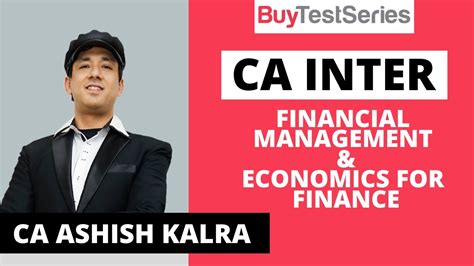 CA Inter Financial Management Economics For Finance Video Lecture By