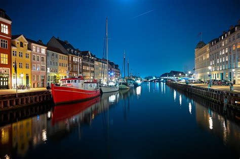 ITAP of some boats at night in Copenhagen Copenhagen Denmark ...