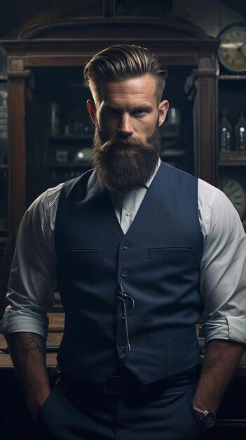 Premium Photo | A man with a beard barber barbershop