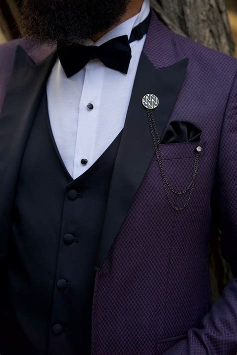 Buy Purple Slim Fit Peak Lapel Tuxedo By Gentwith With Free Shipping