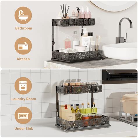 Snapklik Adjustable Height Under Sink Organizers And Storage