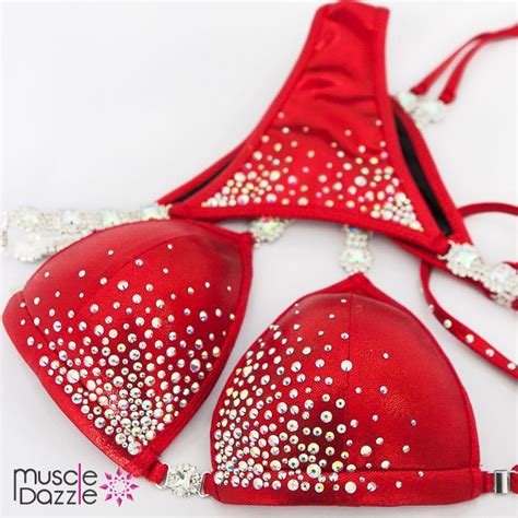 Affordable Red Bikini Competition Suit CB Etsy