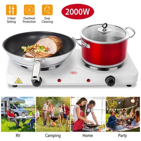Dropship W Double Electric Burner Portable Dual Counter Stove Countertop Hot Plate Kitchen