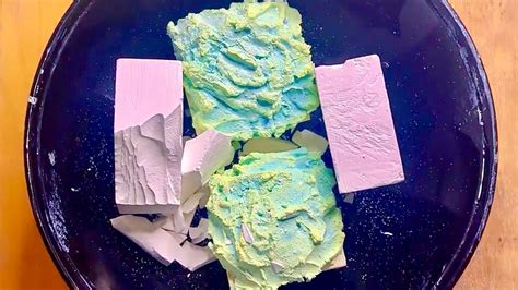 Mint Green Pasted Gym Chalk Fresh Broken Blocks Of Gym Chalk ASMR