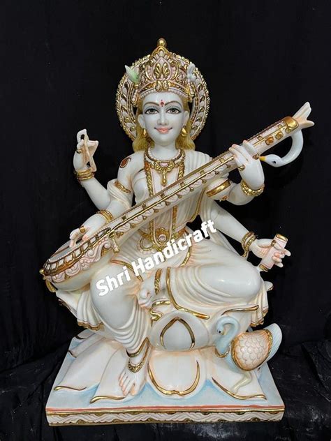 Painted Hindu Marble Saraswati Statue At 15000 In Alwar ID 26236734255