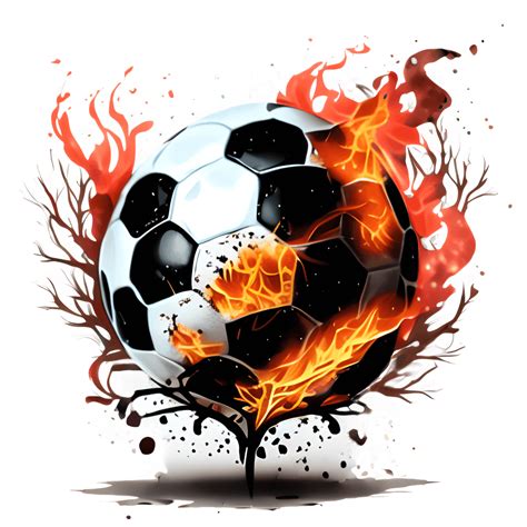 Flaming Soccer Ball Vector Illustration · Creative Fabrica