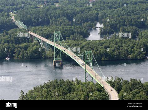 1000 Islands bridge by Hill Island, Ont., on June 29, 2014 Stock Photo ...