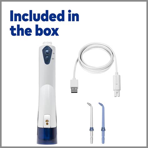 Waterpik Cordless Portable Rechargeable Water Flosser Wp 360 White And Blue