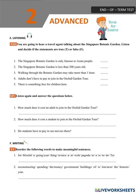 Listening And Writing Online Worksheet For 6 You Can Do The Exercises