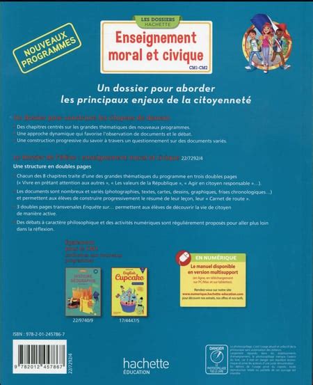 Les Dossiers Hachette Enseignement Moral Et Civique Cm1cm2 Livre