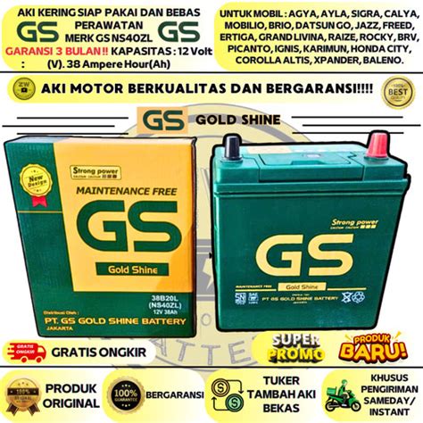 Jual Aki Mobil Agya Ayla Sigra Freed Ns Zl Gs Mf V Ah