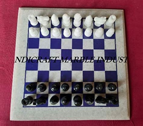 Handmade Marble Chess Board 15" Inch With Marble Chess Pieces, Harmon ...