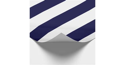 Navy Blue And White Extra Large Stripe Pattern Wrapping Paper