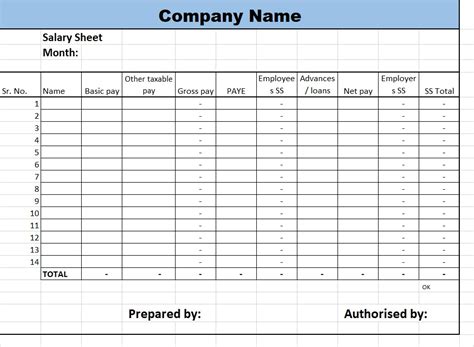 Salary Sheet Report Template – Free Report Templates List Template ...