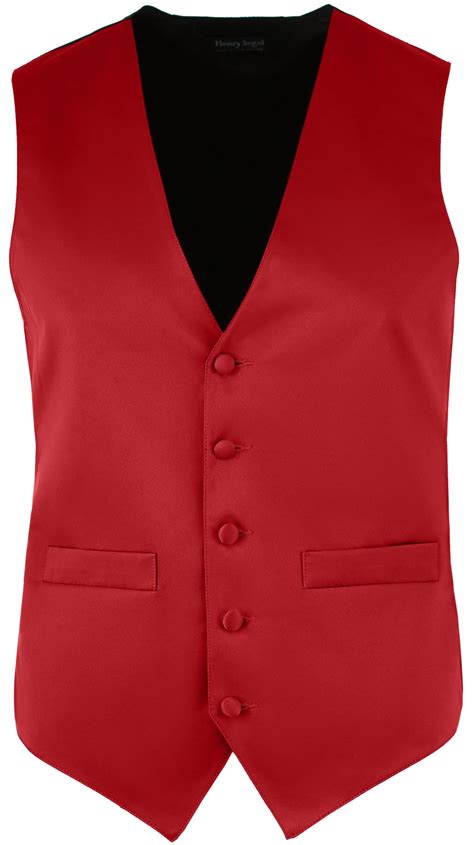 "RICH SATIN" MEN'S RED TUXEDO VEST-2800-50