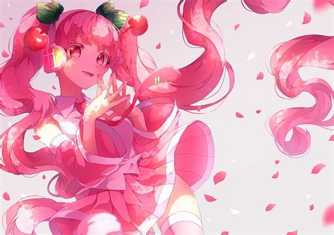 Hd Wallpaper Hatsune Miku Pink Hair Twintails Smiling Vocaloid