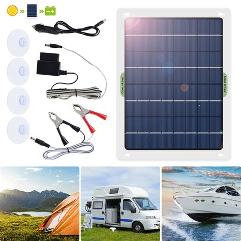 Protoiya Portable Solar Panel Kit 12V Waterproof Solar Trickle Charger Battery Charger Heavy ...