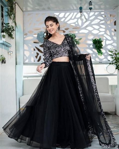 Black Lehenga Choli Designer Heavy Sequins Work Exclusive Fancy Work On