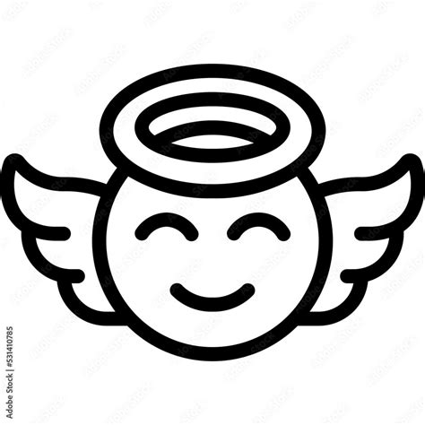 Angel Emoji Icon Stock Vector | Adobe Stock