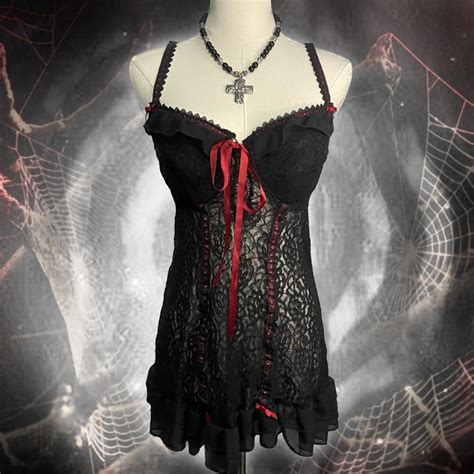 Vampy Sheer Floral Lace Babydoll Lingerie Dress Depop