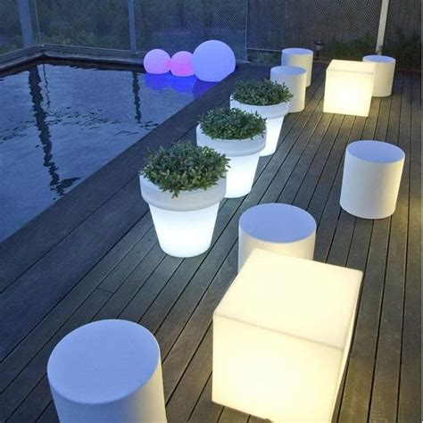 Cuby Lampe D Ext Rieur Cube Lumineux H Cm Blanc New Garden Lightonline