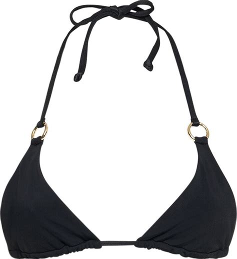 Louisa Ballou Mini Ring Triangle Bikini Top ShopStyle Two Piece Swimsuits