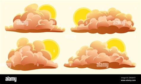 Conjunto De Nubes De Dibujos Animados Imagen Vector De Stock Alamy