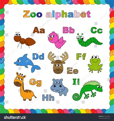 Complete Kids English Animal Zoo Alphabet Stock Vector Royalty Free