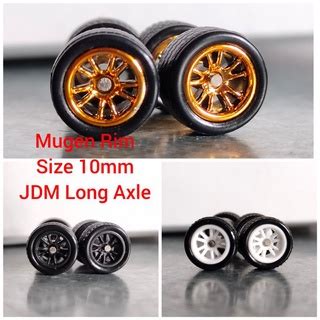Tayar Getah Rubber Wheels Rims Mugen MF10 Sport Rim JDM Axle Size 10mm Hot Wheels Matchbox