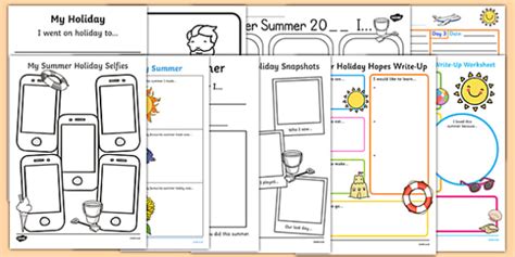 Top 10 Summer Holiday Write Up Activity Pack Teacher Made