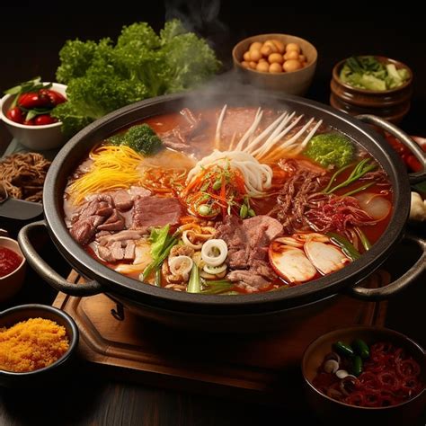 Premium Photo D Rendered A Steaming Bowl Of Spicy Korean Hot Pot