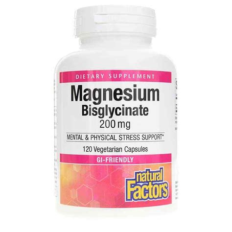 Magnesium Bisglycinate 200 Mg Natural Factors