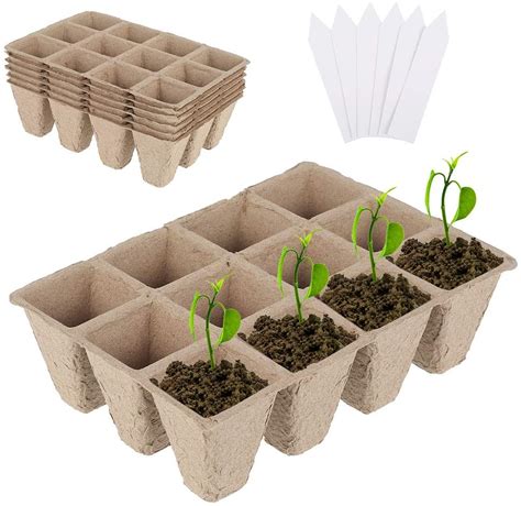 Jtween Seedling Start Trays Peat Pots Pcs Biodegradable Eco Friendly