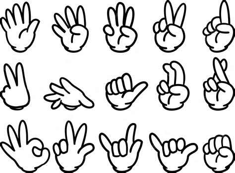 Premium Vector Hand Sign Black And White Right Hand