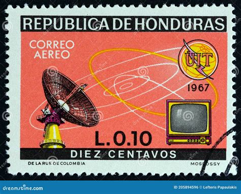 Honduras Circa A Stamp Printed In Honduras Shows Dish Aerial