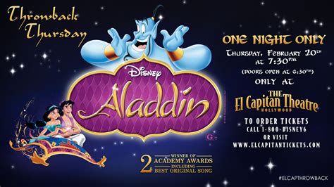 Aladdin Thursday February Th Pm Doors Will Open At Pm