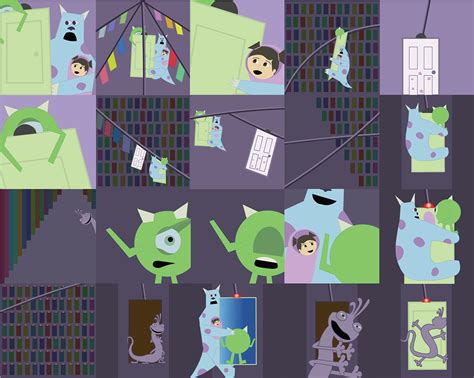 Design Lab | Storyboard Scene of "Monsters Inc." :: Behance