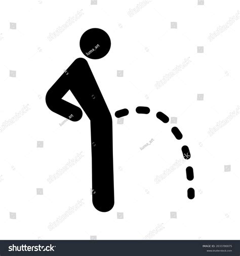 Peeing Man Vector Black Sign Icon Stock Vector Royalty Free